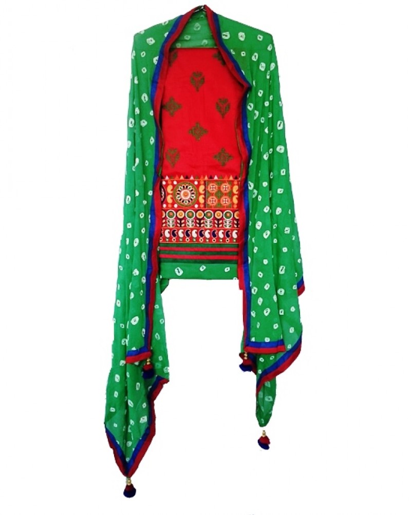 Red & Green Punjabi Suit