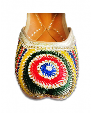 Multicolored Thread Handwork Casual Punjabi Jutti