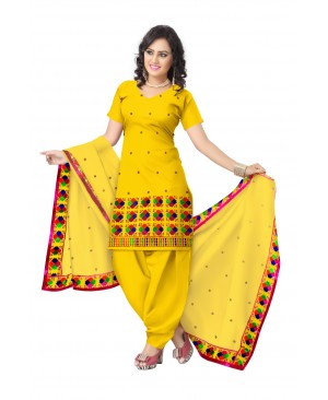 Yellow & blue phulkari salwar suits